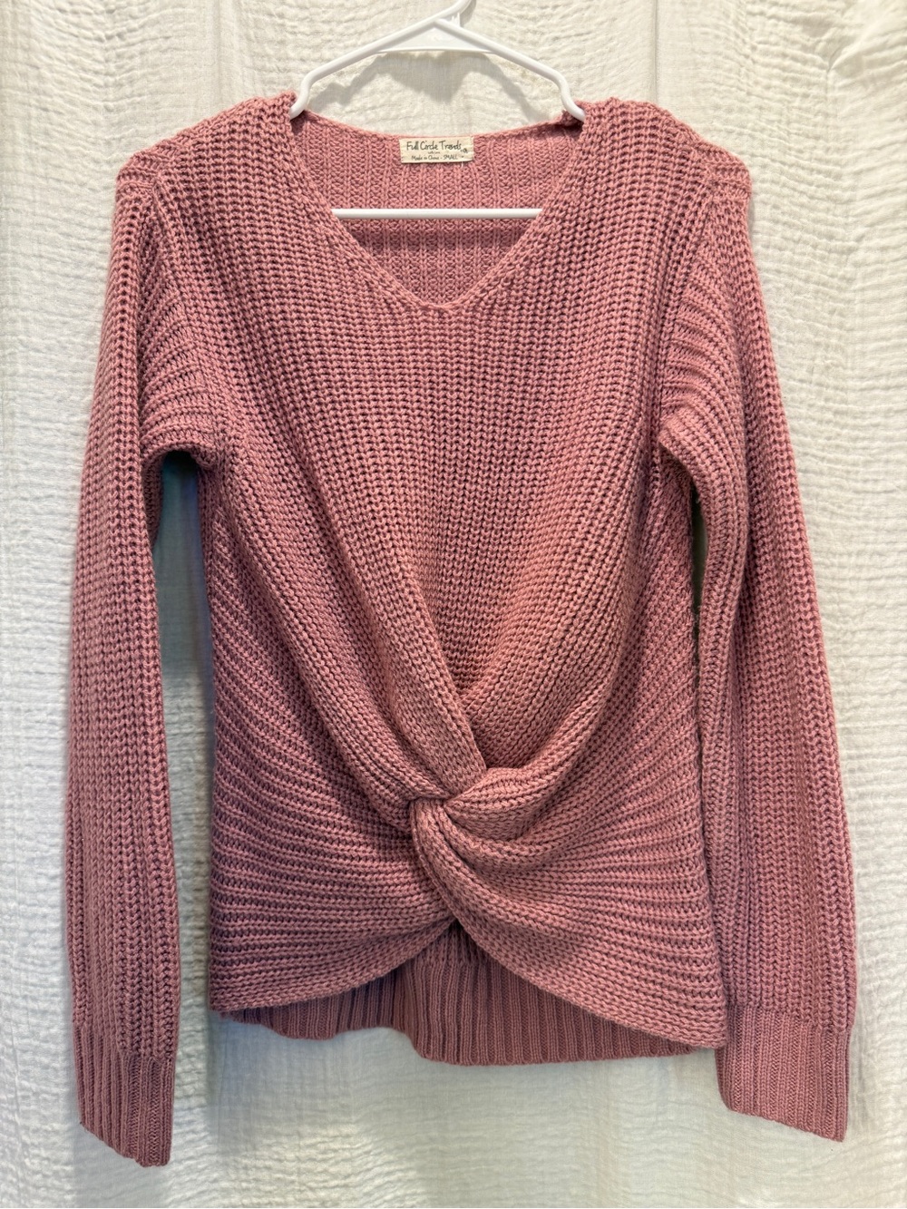 Full Circle Trends 2 way reversible twist front back pullover sweater
